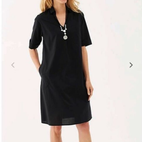J. Jill Dresses & Skirts - J. Jill  A-Line Shirt Dress Tencel Black Small